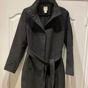 H&M Dark Grey Trench Coat Size 12